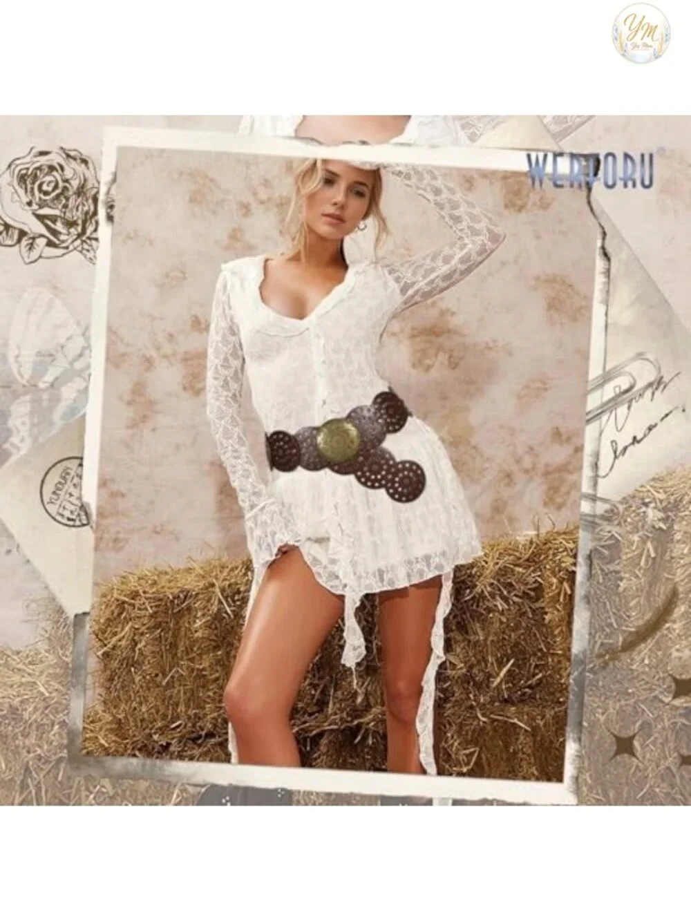 Vintage Western PU Leather Waist Belt for Women - Boho Belt with Disc Buckle